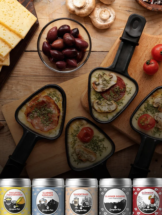 Gewürzdosen von Gewürzladen Näfels zu Raclette