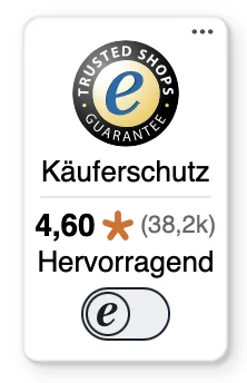 Trusted-Shops-Badge mit Käuferschutz und Bewertung 4,60