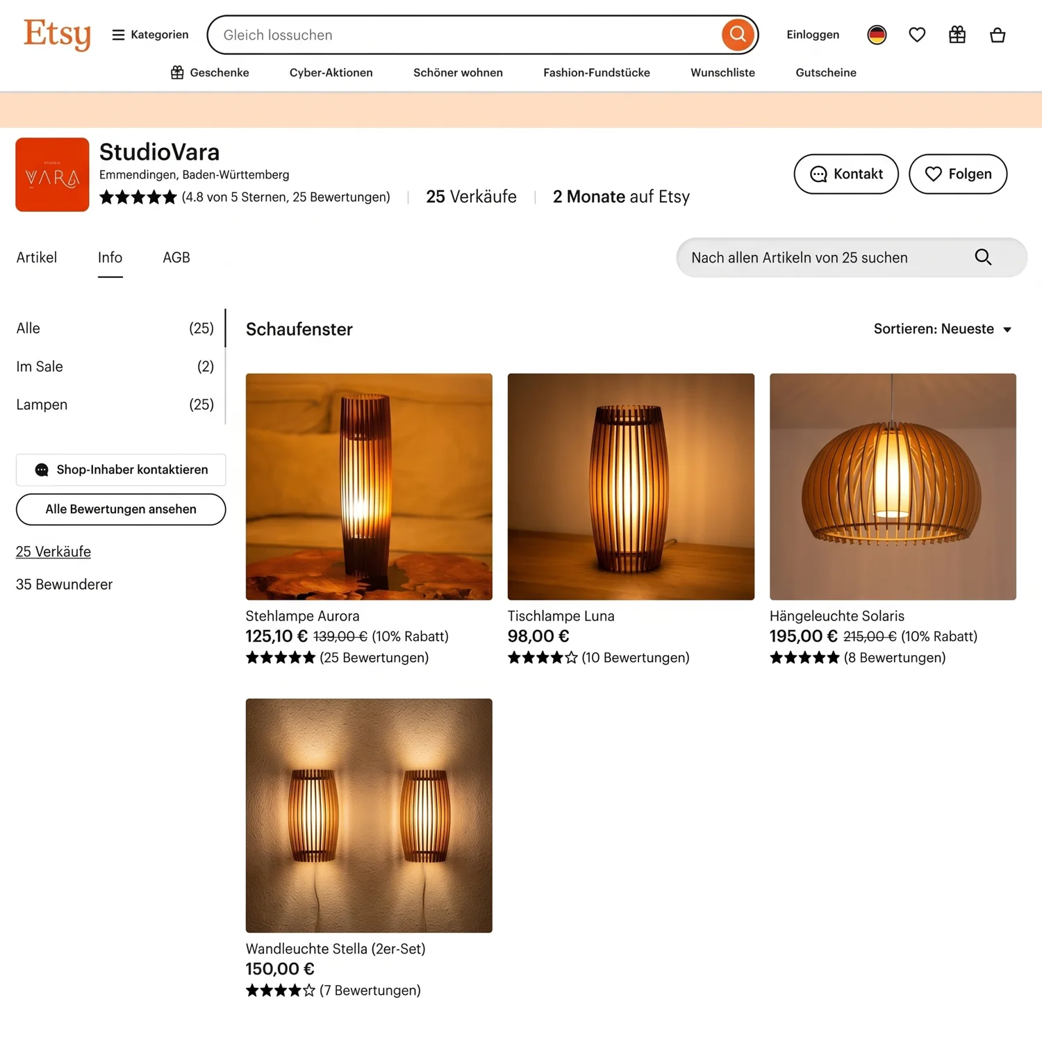 Etsy-Shop von Studio Vara